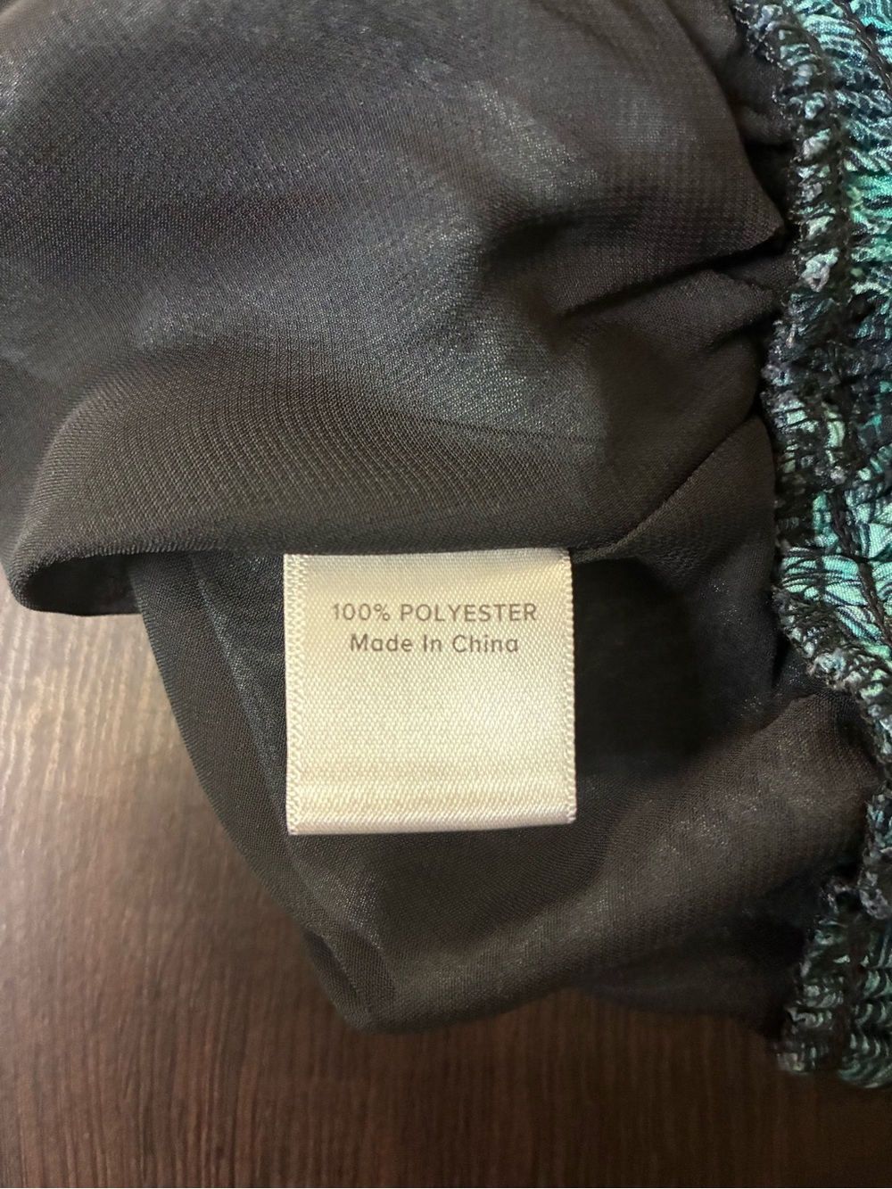 Allison Joy Black Halter Top Tank with Teal Floral Accents (M) - Picture 4 of 7